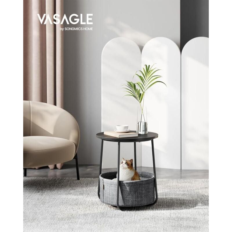 Tavolino 2 In 1 Con Portariviste A V - Design Industriale Nero Per Piccoli Spazi, 3 Livelli, Per Soggiorno E Camera