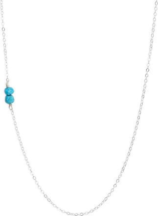 Nashelle Semiprecious Stone Station Chain Necklace in Turquoise Sterling Silver at Nordstrom, Size 18