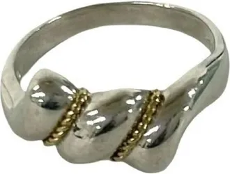 Tiffany & Co. Gold Silver Yellow Gold (18K) Silver 925 Band Ring (Pre-Owned)