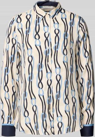 Eterna Hemdbluse mit Knopfleiste in Blau, Größe 34