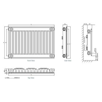 Clifton White Single Convector Panel Type 11 Radiator 750mm (H) x 800mm (W)