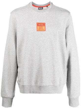 Diesel Felpa S-Ginn-E2 con applicazione - Grigio