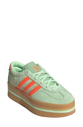 adidas Gazelle Stack Platform Sneaker in Green Spark/Orange/Gum at Nordstrom Rack, Size 7