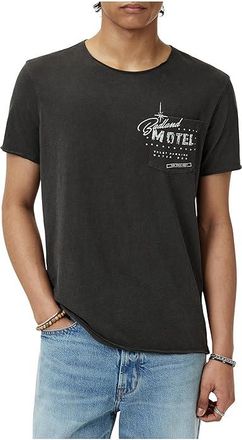 John Varvatos Badland Skull T-Shirts KG6979F25 Mens T Shirt Charcoal : LG, Cotton