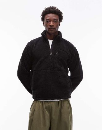 The North Face Extreme - Giacca in pile borg pesante con zip corta nera-Nero