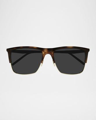 Saint Laurent Men & apos;s SL 768M Acetate Rectangle Sunglasses