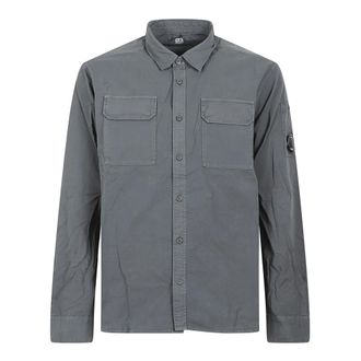 C.P. Company Gabardine Lange Mouwen Shirt - Heren - Casual Overhemden - Grijs - XL - Katoen - Overhemden