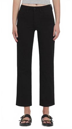 Flying Monkey High Rise Ankle Straight Jeans In Jet Black