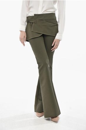 Courr&egrave;ges Double-Fabric Bootcut Trousers size 40