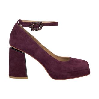 Alma En Pena Schoen met brede hak en gesp - Dames - Pumps - Rood - 38 EU - Schoenen