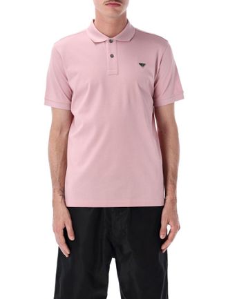 Prada Light Pink Solid Shirt Collar Polo