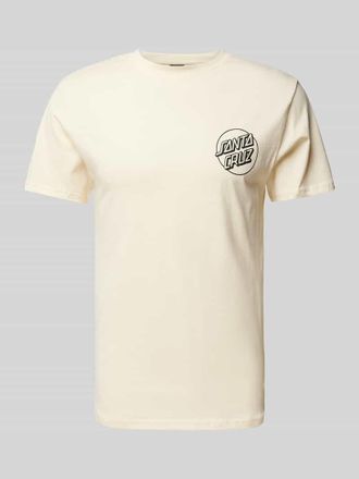 Santa Cruz T-Shirt mit Label-Print in Beige, Gr&ouml;&szlig;e S