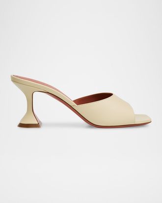 Amina Muaddi Lupita Leather Pedestal Mule Sandals