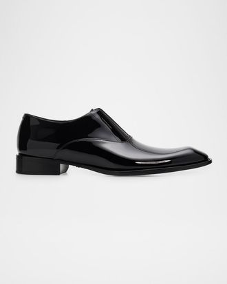 Saint Laurent Men & apos;s Milton Patent Leather Slip-On Oxfords