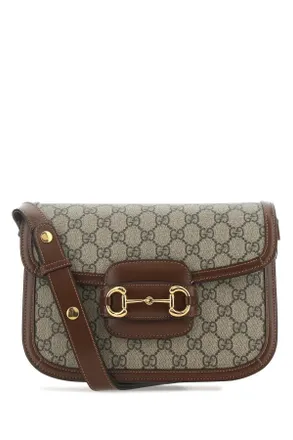 Gucci Gg Supreme Fabric And Leather Horsebit 1955 Shoulder Bag