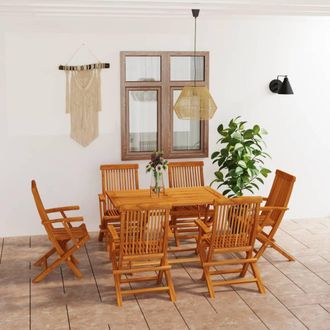 vidaXL Vidaxl - Juego De Comedor Para Jard&iacute;n 7 Piezas Madera Maciza Teca