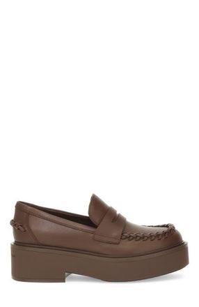 Gianvito Rossi Yuna Loafer Mocassin in Brown Calf Leather at Nordstrom, Size 39.5
