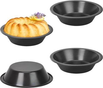 OEM Molde Para Mini Quiches Y Pasteles De Nata - 10 Cm, Acero Al Carbono, Juego De 4 Para Tartas, Postres Y Magdalenas