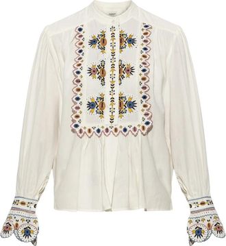 Isabel Marant Monique Top - Dames - Blouses - Wit - S - Linnen - Overhemden