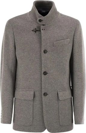 Fay wool blend single breasted blazer - Grey