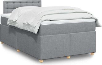vidaXL Vidaxl - Cama Box Spring Con Colch&oacute;n Tela Gris Claro 120x190 Cm