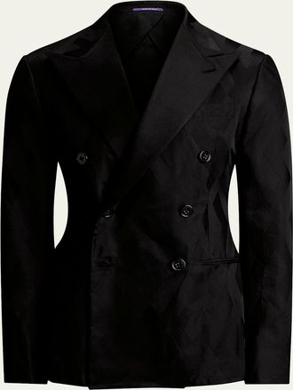 Ralph Lauren Purple Label Mens Geometric Peak Lapel Double-Breasted Sport Coat