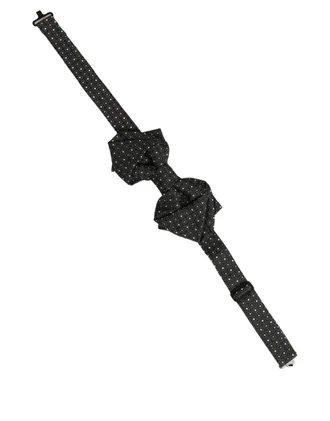 Dolce & Gabbana Polka-Dot Silk Bow Tie - Black