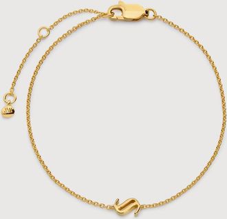 Monica Vinader Gold Initial S Chain Bracelet