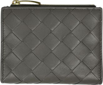 Bottega Veneta Intrecciato Gray Leather Wallet (Bi-Fold) (Pre-Owned)