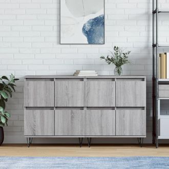 vidaXL Aparadores 2 Uds Madera Contrachapada Gris Sonoma Vidaxl