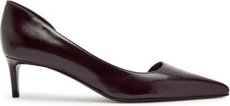 Khaite Jett Dorsay 45 Glossed Leather Pumps - Burgundy