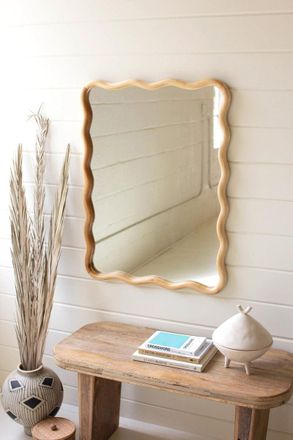 Kalalou Wooden Squiggle Framed Mirror