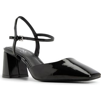 Aldo Gennifer Ankle Strap Pump in Open Black at Nordstrom Rack, Size 8.5