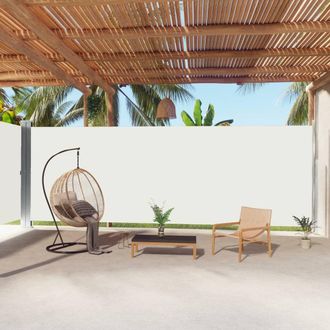 Berkfield Home Retractable Side Awning Cream 220x1000 cm in Beige