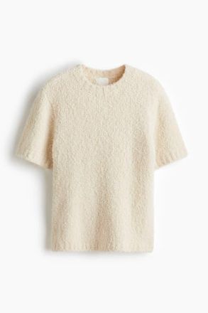 H&M Boucl&eacute;-knit T-shirt in Cream at Nordstrom, Size Xx-Large