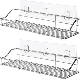 OEM Estante Organizador Para Ducha, Inodoro, Cocina, Especiero, Acero Inoxidable Sus304, Sin Necesidad De Taladrar - Paquete De 2