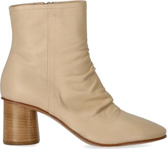 Elena Iachi Charme Ecru Enkellaars met Hak - Dames - Laarzen met Hak - Beige - 39 EU - Leer - Schoenen