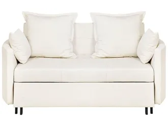 Beliani Beliani - Divano Letto 2 Posti In Tessuto Beige Chiaro Hovin