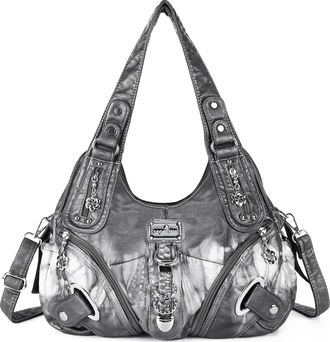 Angel Kiss Hobo Purses and handbags for Women Satchel Handbag Women Purses Large Daily Shoulder Bags, Smoky Grey, L