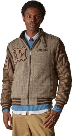 Members Only Mens Tweed Wool Blend Varsity Jacket in Beige at Nordstrom, Size Xx-Large