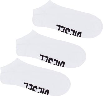 Diesel Three-pack low-cut logo instep socks - Socks - Man - White