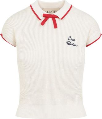 Valentino Round-neck Knitwear, female, Beige, Size: M Cotton Top