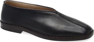 Christophe Lemaire Piped Leather Loafer in Black/Dark Chocolate at Nordstrom, Size 11Us