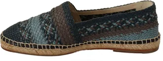 Dolce & Gabbana Mens Blue Gray Slip On Buffalo Espadrille Shoes Leather