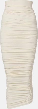 Wolford Draped sheer high-rise midi skirt
