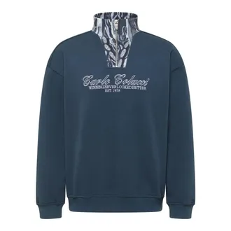 Carlo Colucci Carlo Colucci, Sweatshirts, male, Blue, Size: 2XL Troyer