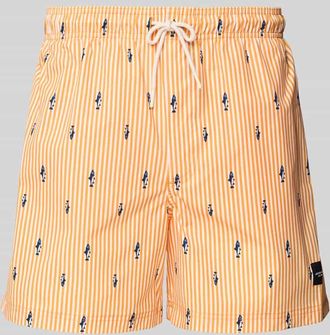 Jack & Jones Jack & Jones Regular Fit Badeshorts mit Label-Patch Modell STMAUI in Hellgelb, Größe XXL