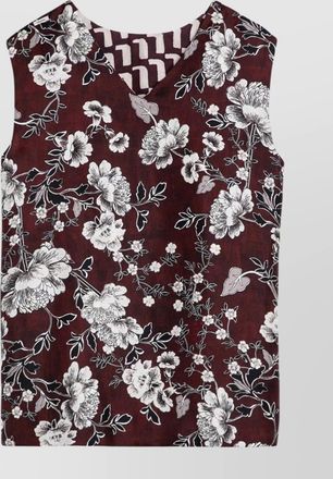 Max Mara reversible silk camisole top with floral pattern