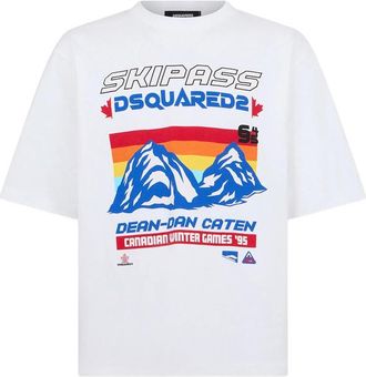 Dsquared2 Ski Pass Graphic-print Loose-fit Cotton T-shirt