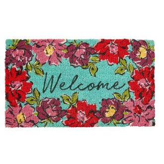 Tag In Bloom Welcome Coir Mat Multi Coir Summer in Blue at Nordstrom, Size Medium